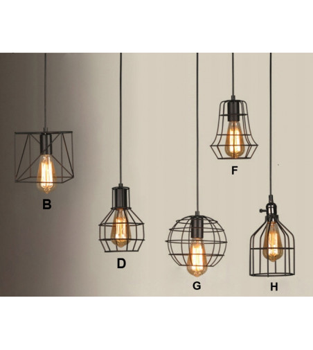 Lampa wisząca metalowa Cage F z linii Loft Industrial | E27