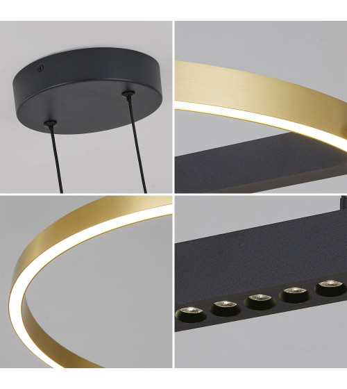 Lampa wisząca żyrandol EXON C ring okrąg nad stół nowoczesna loft Wobako
