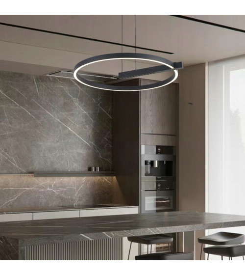 Lampa wisząca żyrandol ring okrąg nad stół nowoczesna kuchnia loft salon