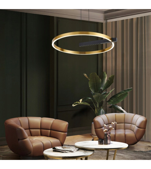 Lampa wisząca żyrandol EXON C ring okrąg nad stół nowoczesna loft Wobako