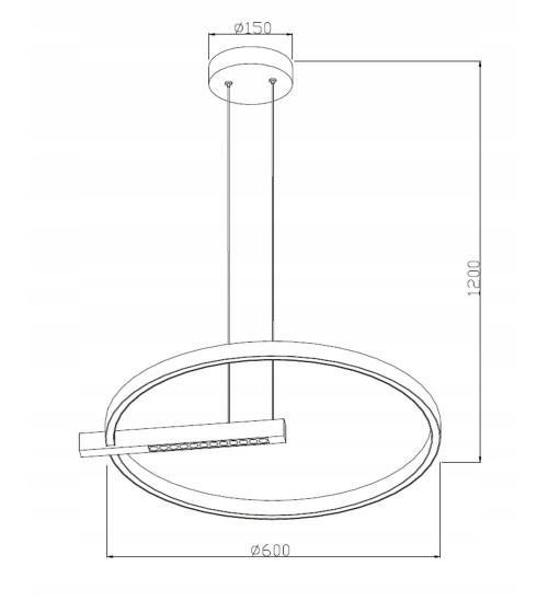 Lampa wisząca żyrandol EXON C ring okrąg nad stół nowoczesna loft Wobako