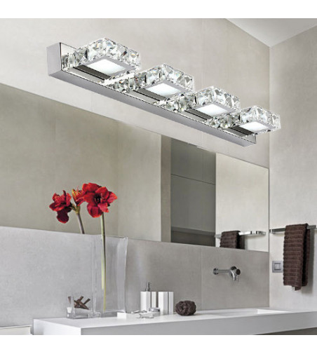 Kinkiet ścienny LED 62cm | Szklane kryształki- refleksy świetlne