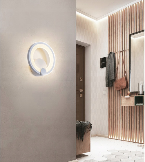 RIO Biały Kinkiet lampa ścienna RING plafon LED 19cm