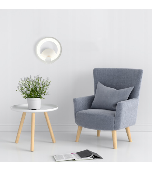 RIO Biały Kinkiet lampa ścienna RING plafon LED 19cm