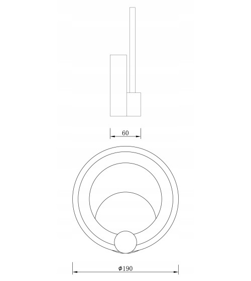 RIO Biały Kinkiet lampa ścienna RING plafon LED 19cm