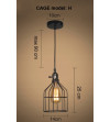 Lampa wisząca metalowa Cage H z linii Loft Industrial | E27