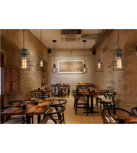 Lampa wisząca metalowa Cage H z linii Loft Industrial | E27