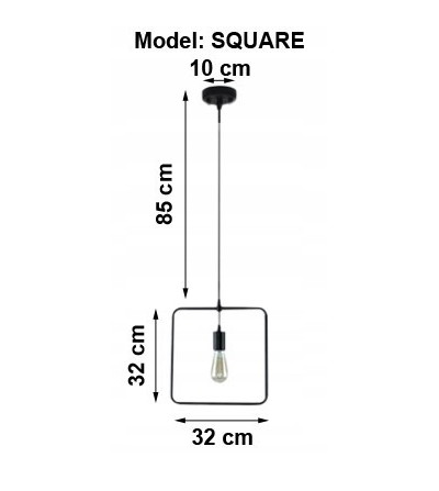 Geometryczna lampa 2D Square | Prosta uniwersalna forma