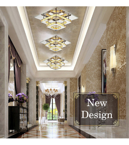 Kinkiet Panel sufitowy Meteor II 30x30cm  33W | Szklane kryształki