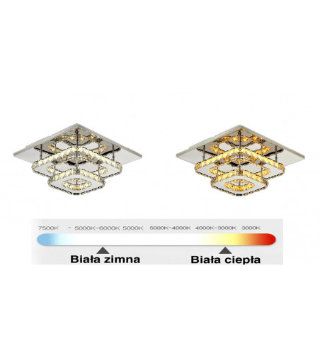 Kinkiet Panel sufitowy Meteor II 30x30cm  33W | Szklane kryształki