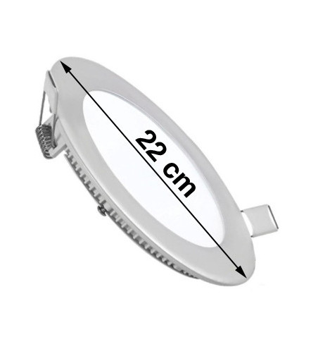 Panel LED biały Ø22cm 18W | Plafon Okrągły | Podtynkowy