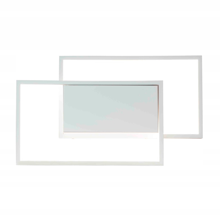 Biały kinkiet do salonu  -nowoczesny, smukły, geometryczna forma LED