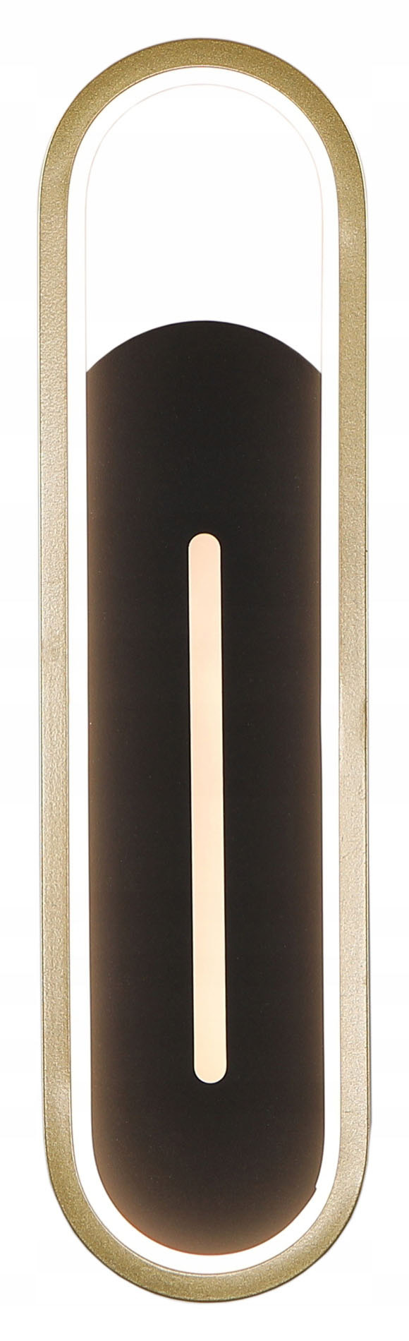 Czarno-złoty kinkiet ścienny HAWANA, eksponujący minimalistyczny i nowoczesny design. Wobako