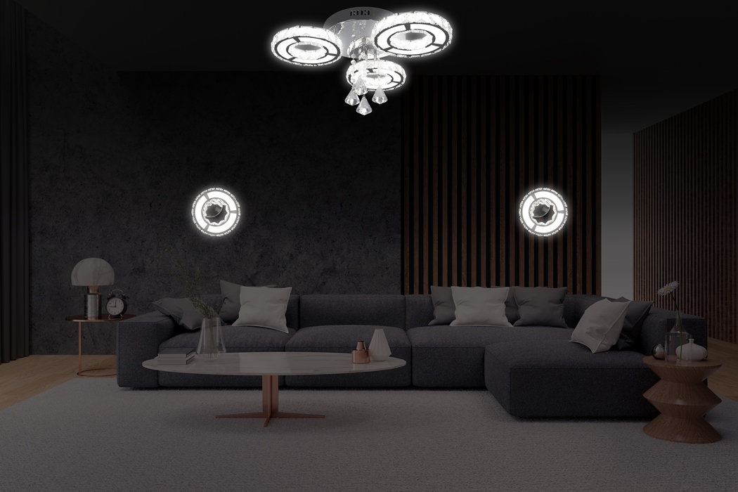 Kryształowy  żyrandol do salonu z energooszczędnym źródłem światła LED