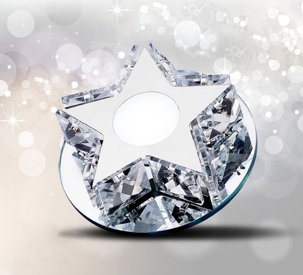 Gwiazdka kryształowa Wobako Crystal Star 10cm naturalne szklane kryształki