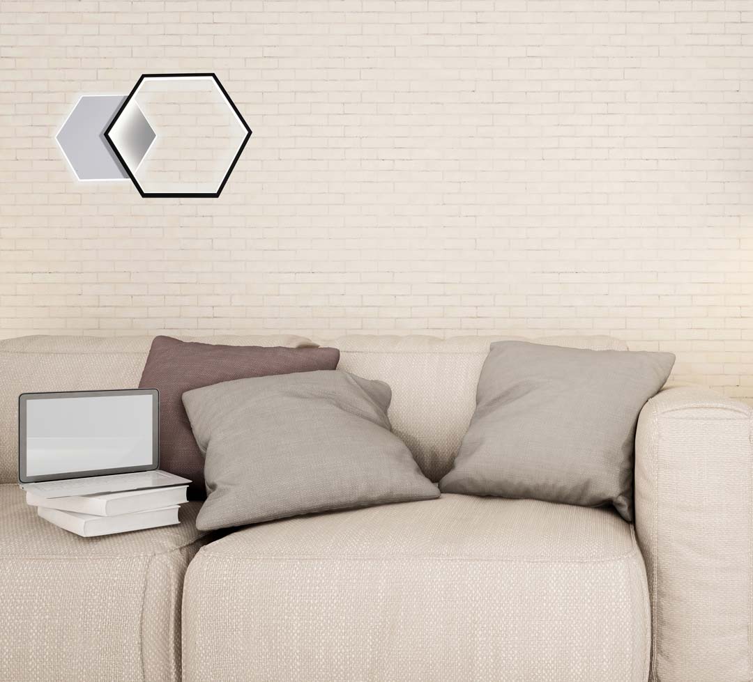 Kinkiet Hexagon LED lekka forma z delikatnym wykończeniem
