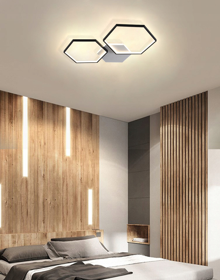 Tuya Smaty Lampa sufitowa czarna nowoczesna loft Hexagon II