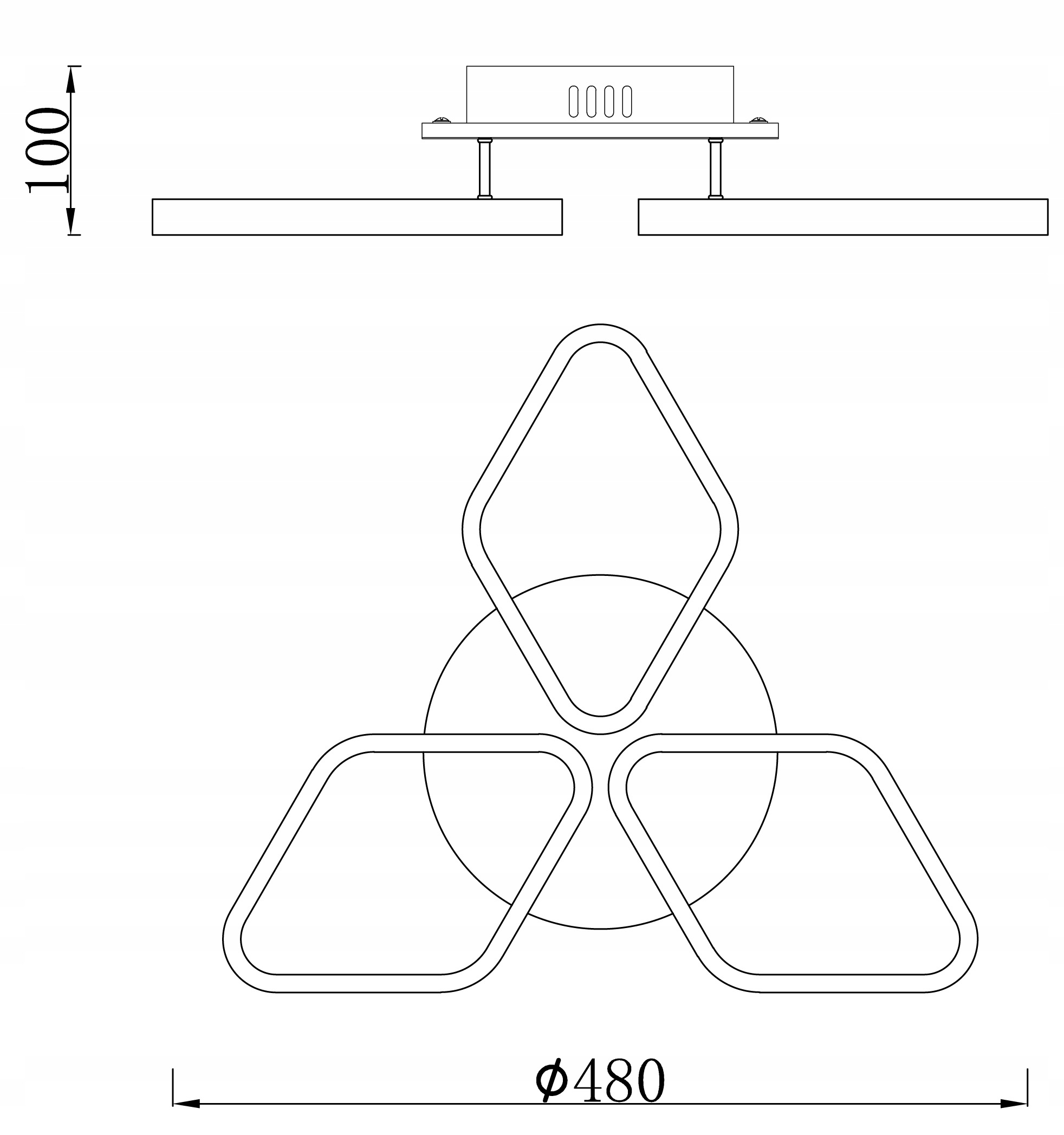 Grafika wymiarowa schemat lampa Amanda III - LS044N045A