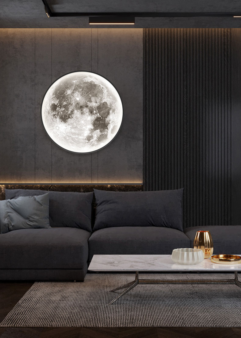 Kinkiet z odwzorowaniem powierzchni księżyca 40cm - Wobako Moon