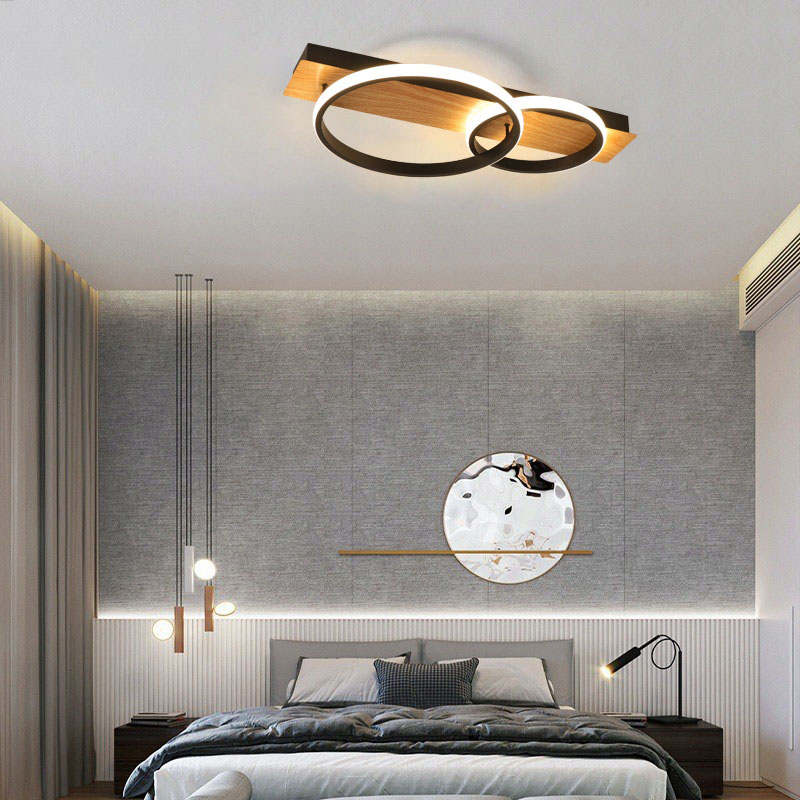 WOBAKO Solo II elegancki żyrandol sufitowy do sypialni w czarnym kolorze 