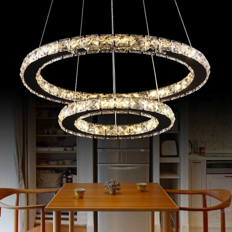 Lampa do salonu nad stół - Glamour kryształki Wobako