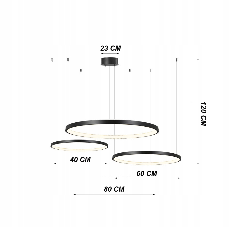 Lampa żyrandol LED ring czarna Silva EX IV